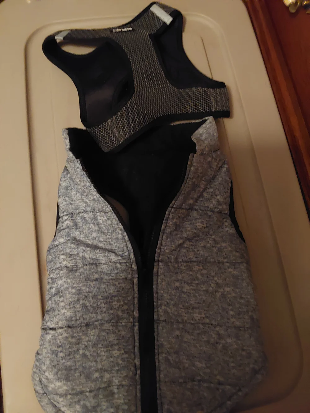Dog Jacket And Harness, SIZE MEDIUM.